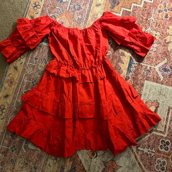 Revolve Dresses | Revolve Red Ruffled Mini Dress | Color: Red | Size: 4 | Franks09's Closet